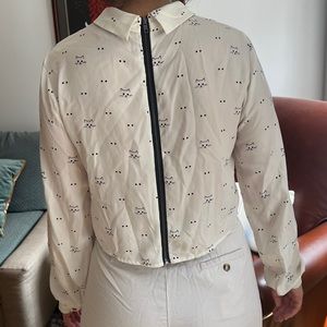 Cat print blouse